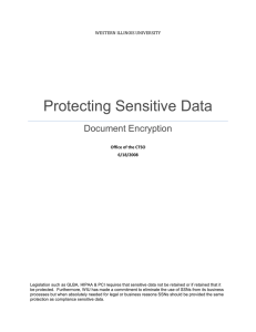Protecting Sensitive Data Document Encryption WESTERN ILLINOIS UNIVERSITY