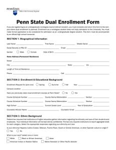 Penn State Dual Enrollment Form