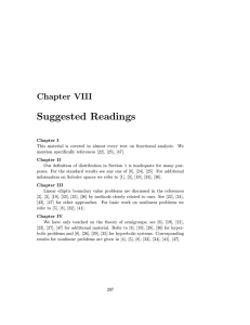 Suggested Readings Chapter VIII