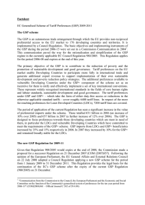 Factsheet The GSP scheme  EC Generalised Scheme of Tariff Preferences (GSP) 2009-2011