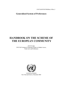 HANDBOOK ON THE SCHEME OF THE EUROPEAN COMMUNITY  Generalized System of Preferences