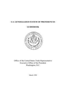 U.S. GENERALIZED SYSTEM OF PREFERENCES GUIDEBOOK Executive Office of the President