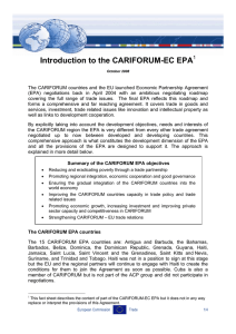 Introduction to the CARIFORUM-EC EPA  1
