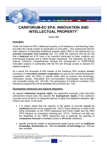CARIFORUM-EC EPA: INNOVATION AND INTELLECTUAL PROPERTY  1