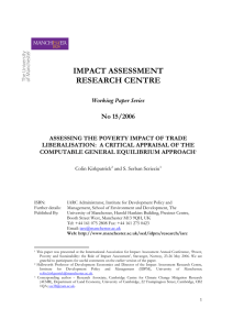 IMPACT ASSESSMENT RESEARCH CENTRE No 15/2006