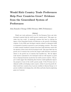 Would Rich Country Trade Preferences Help Poor Countries Grow? Evidence Preferences