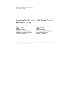 Capturing NAFTA’s Impact With Applied General Equilibrium Models