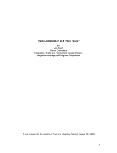 Trade Liberalization and Trade Taxes *