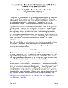 The Effectiveness of sub 50 nm Filtration on Reduced Defectivity... Advance Lithography Applications