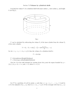 Section 7.3 Volumes by cylindrical shells