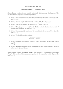 MATH 251–507, 508, 511 Midterm Exam I, October 7, 2010