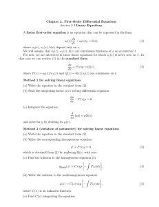 Chapter 2. First-Order Differential Equations Section 2.3 Linear Equations