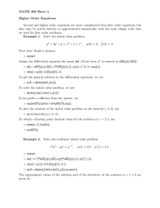 MATH 308 Sheet 4 Higher Order Equations