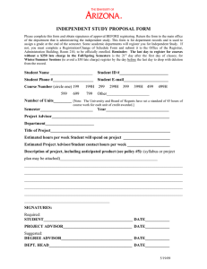 INDEPENDENT STUDY PROPOSAL FORM
