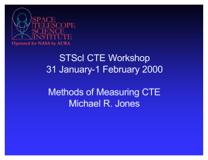 STScI CTE Workshop 31 January-1 February 2000 Methods of Measuring CTE