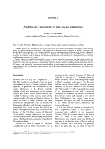 Aristotle and Theophrastus on plant-animal interactions  CHAPTER 1 COSTAS A. THANOS