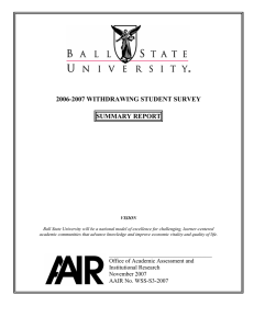 2006-2007 WITHDRAWING STUDENT SURVEY  SUMMARY REPORT