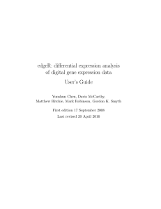edgeR: differential expression analysis of digital gene expression data User’s Guide