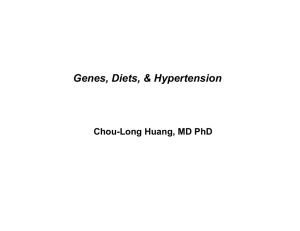 Genes, Diets, &amp; Hypertension Chou-Long Huang, MD PhD