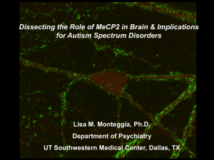 Dissecting the Role of MeCP2 in Brain &amp; Implications