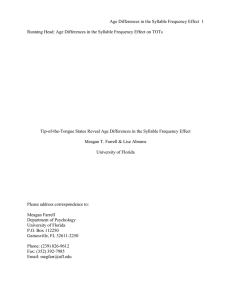 Age Differences in the Syllable Frequency Effect  1