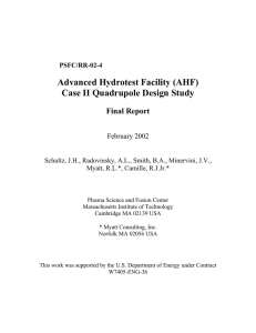 Advanced Hydrotest Facility (AHF) Case II Quadrupole Design Study Final Report