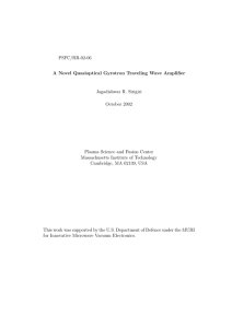 PSFC/RR-02-06 Jagadishwar R. Sirigiri October 2002 Plasma Science and Fusion Center