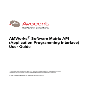 AMWorks Software Matrix API (Application Programming Interface) User Guide