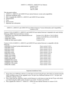 AMX5111, AMX5121, AMX5130 User Stations Version 4.5.0.8 Release Notes June 30, 2008