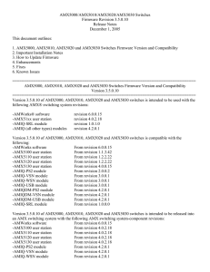 AMX5000/AMX5010/AMX5020/AMX5030 Switches Firmware Revision 3.5.0.10 Release Notes December 1, 2005