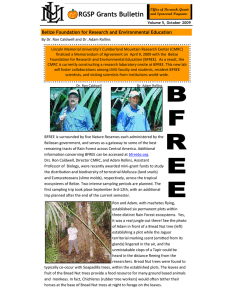 RGSP Grants Bulletin Belize Foundation for Research and Environmental Education