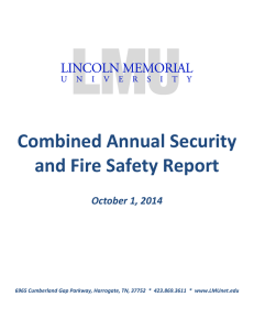 Combined Annual Security and Fire Safety Report October 1, 2014