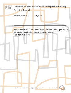 Non-Essential Communication in Mobile Applications Computer Science and Artificial Intelligence Laboratory