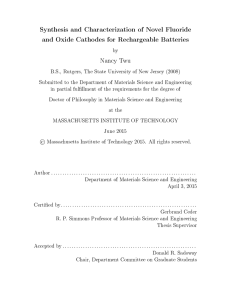 Synthesis and Characterization of Novel Fluoride Nancy Twu