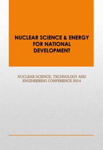 NUCLEAR SCIENCE &amp; ENERGY FOR NATIONAL DEVELOPMENT