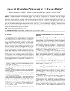 Impact of Streamflow Persistence on Hydrologic Design 1 Ellen M. Douglas, S.M.ASCE