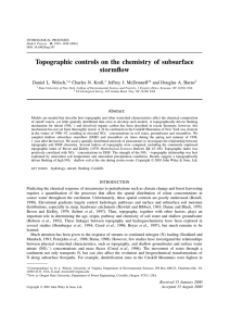 Topographic controls on the chemistry of subsurface stormflow Daniel L. Welsch,