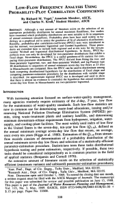 Low-FLOW FREQUENCY ANALYSiS USING