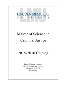 Master of Science in Criminal Justice 2015-2016 Catalog