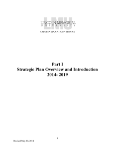 Part I Strategic Plan Overview and Introduction 2014- 2019
