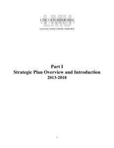 Part I Strategic Plan Overview and Introduction  2013-2018