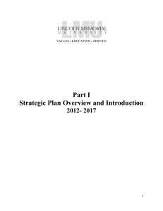 Part I Strategic Plan Overview and Introduction  2012- 2017