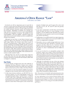 Arizona’s Open Range “Law”  C A