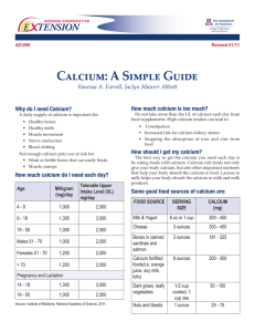 Calcium: A Simple Guide E    TENSION