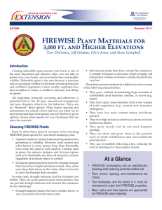 3 000 FIREWISE Plant Materials for ft. and Higher Elevations