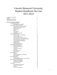 Lincoln Memorial University Student Handbook On-Line 2013-2014