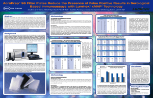 AcroPrep 96 Filter Plates Reduce the Presence of False Positive Results... Based Immunoassays with Luminex