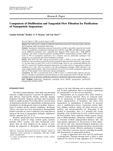 Research Paper Comparison of Diafiltration and Tangential Flow Filtration for Purification