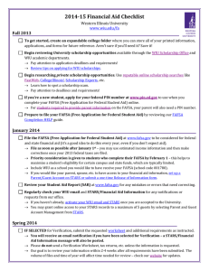 2014-15 Financial Aid Checklist  Fall 2013 Western Illinois University