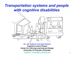 Transportation systems and people with cognitive disabilities Cognitive Levers Project